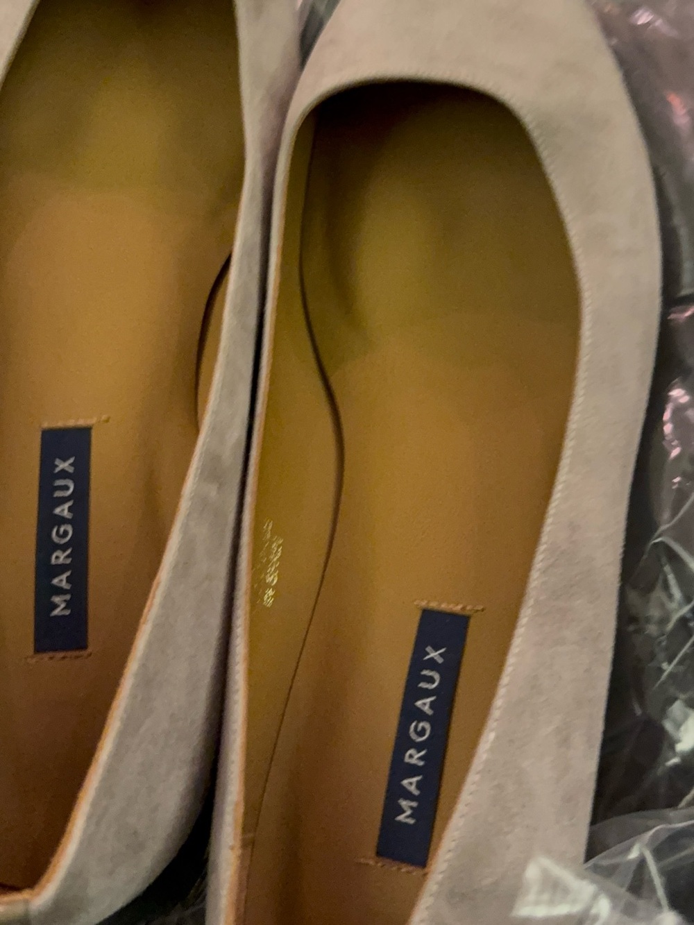 Margaux Suede Ballet Flats Grayish Taupe Size 40.5 US 9.5 to 10 - Picture 2 of 9